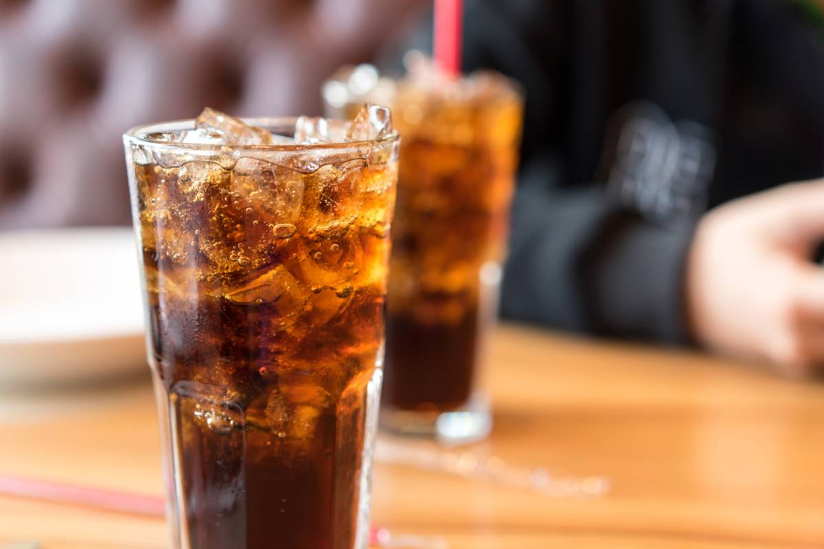 two sodas from a soda fountain